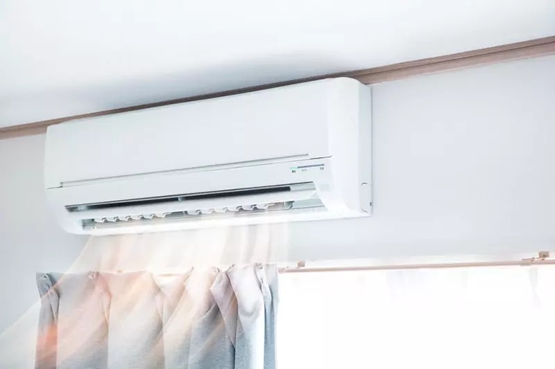 ductless system blowing air into a room.